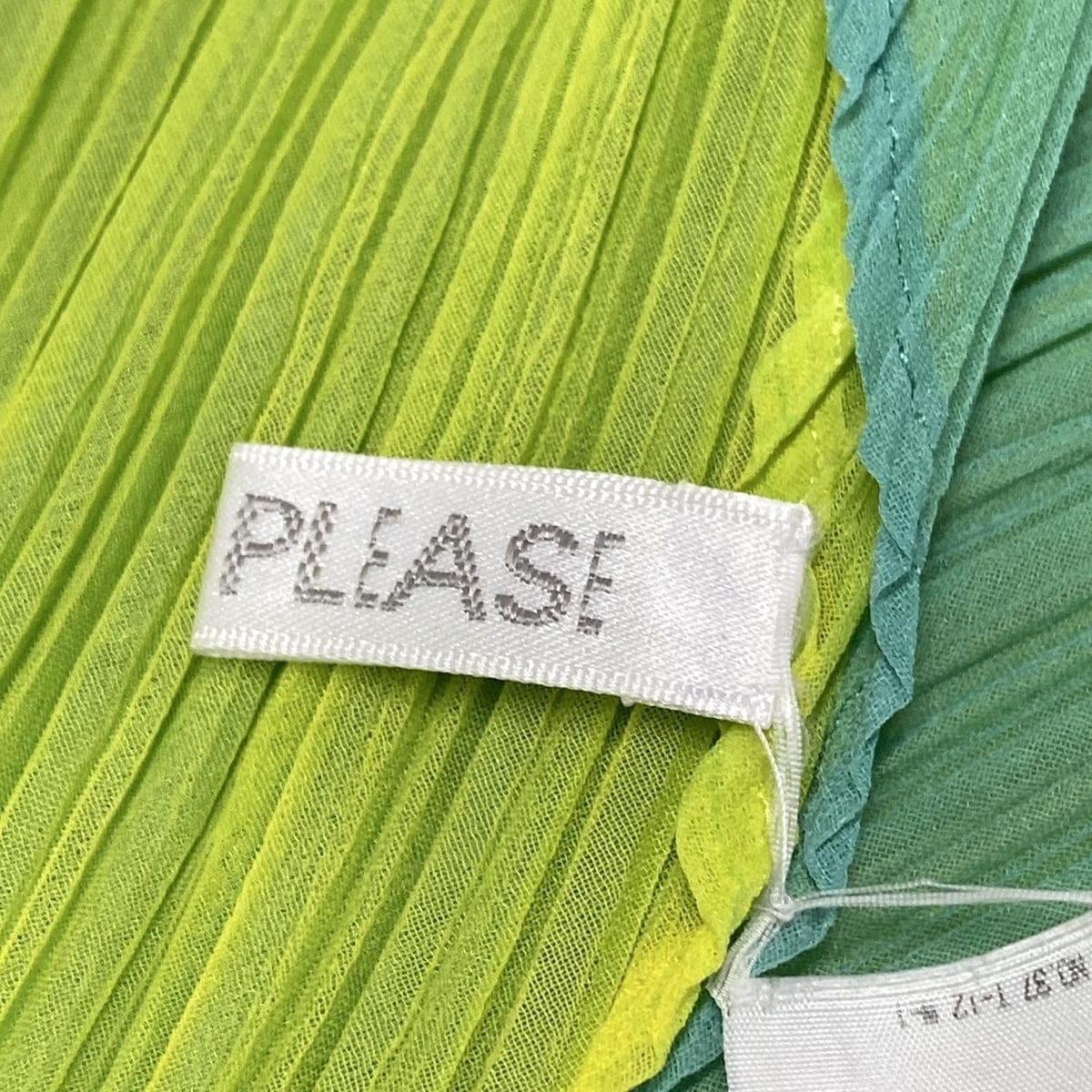 PLEATS PLEASE(プリーツプリーズ) マフラー - イエロー×グリーン  