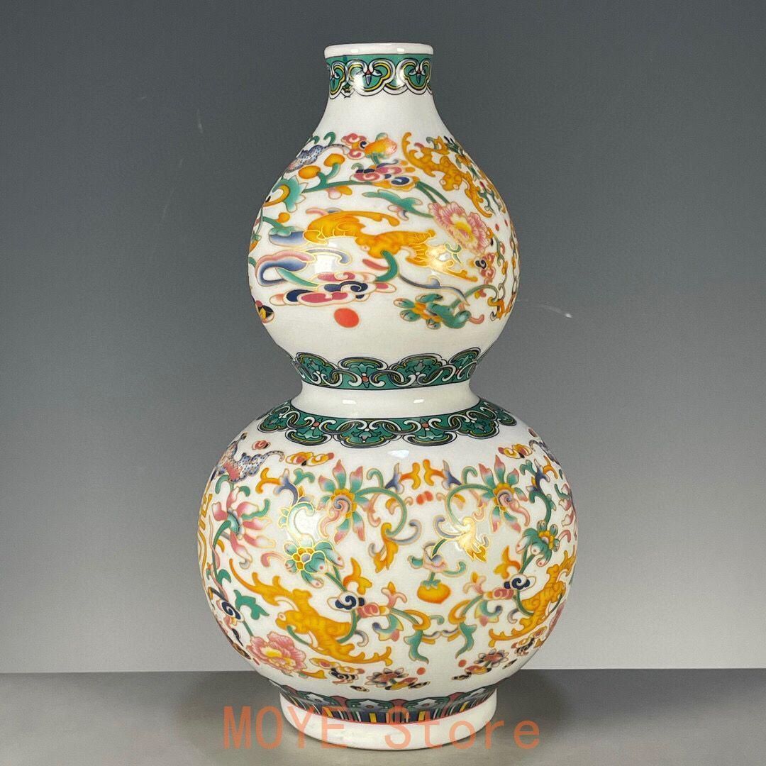 景徳鎮 パステルカラー万寿無彊花瓶 陶磁器 装飾品 現代工芸品 美術品 置物 景徳鎮 パステルカラー万寿無彊花瓶 陶磁器 装飾品 現代工芸品