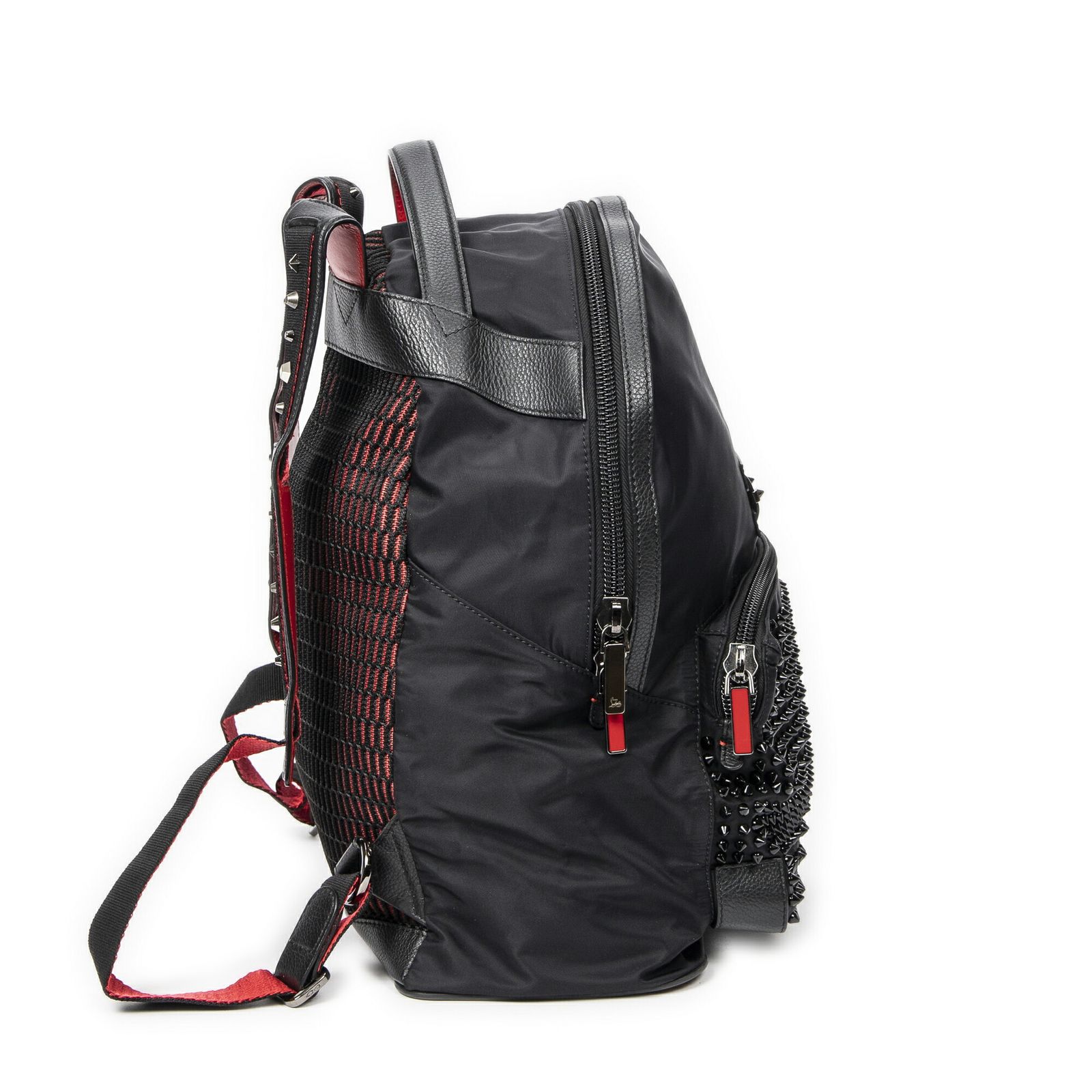 Louboutin ルブタンバックルービ バックパック黒 赤スタッズ付きナイロンA NEXPOTALLINN_EU