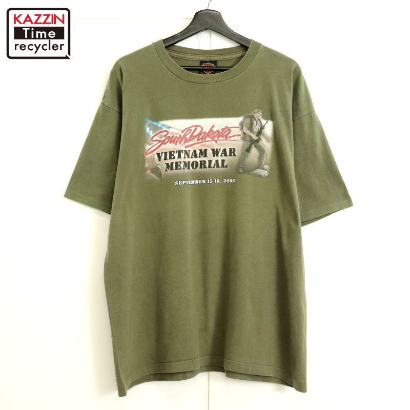 00s HARLEY DAVIDSON イーグル ベトナム戦争 半袖Ｔシャツ メンズ 表記XLサイズ