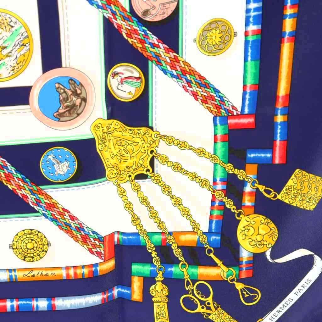 エルメス HERMES カレ90 Pelile main お針子さん スカーフ 総柄 シルク  