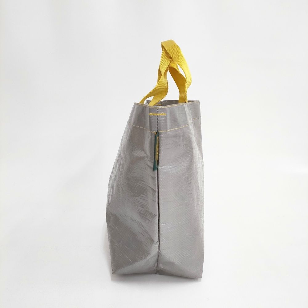 Herve Chapelier 2012PP マルシェバッグM グリ×ジョーヌ トート