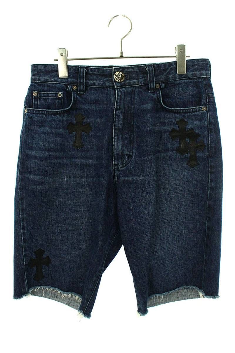 クロスパッチ デニムハーフパンツ CHROME HEARTS HEARTS(クロムハーツ)クロスパッチ付きデニム