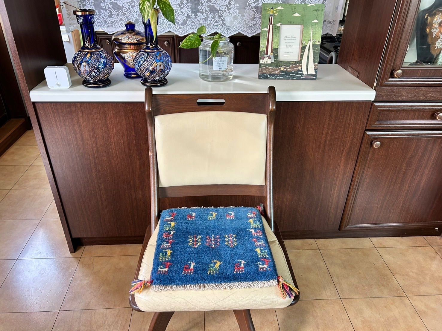 ギャッベ座布団 ペルシャ サイズ 389cm No 22-6482 ギャッベ 座布団