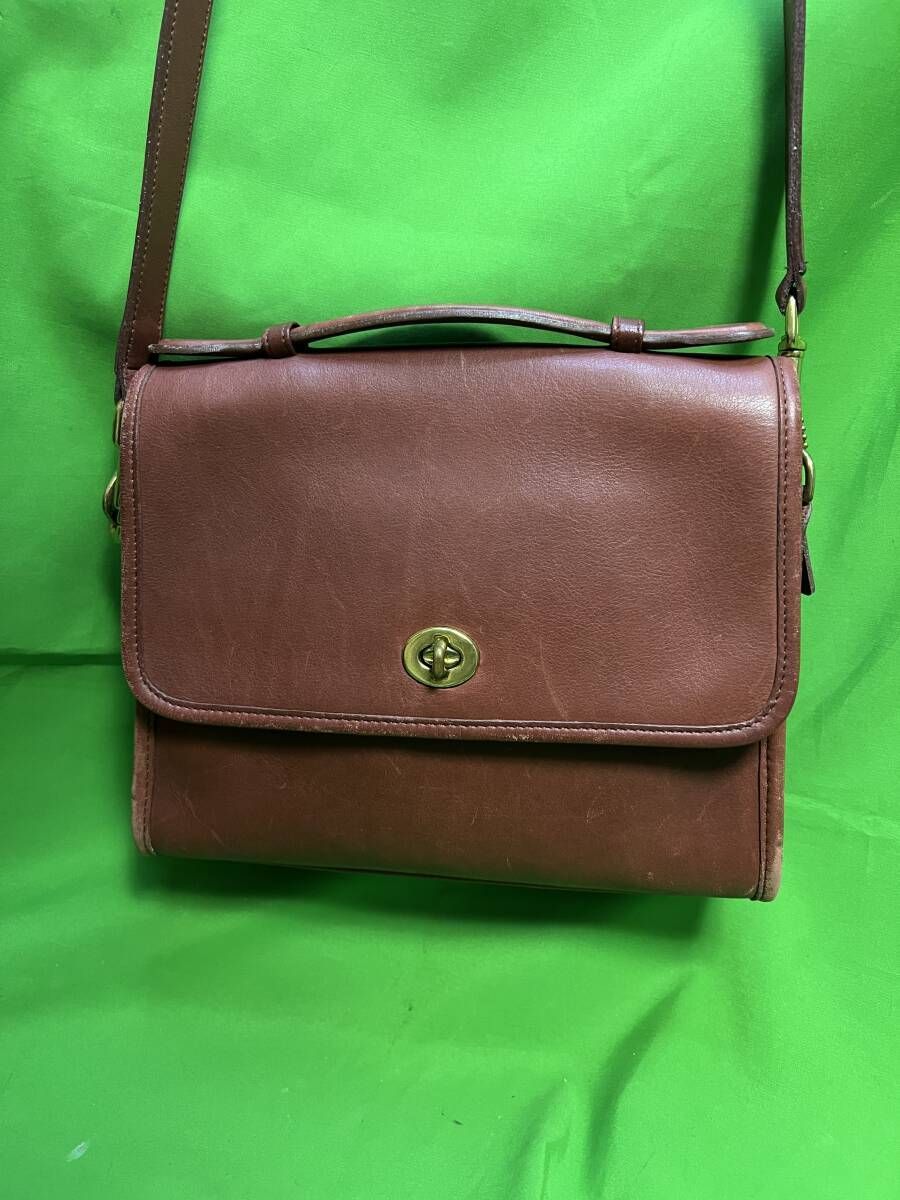 USA製 オールドコーチ COACH レザー ショルダー付き ハンドバッグ 2way