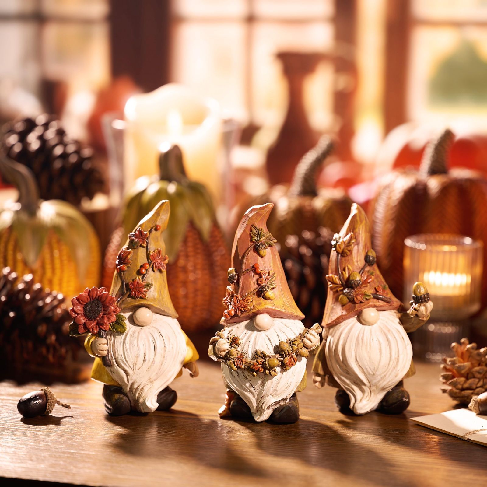  売切注意 秋の庭 かわいい オブジェ セット置物 大地の妖精ノーム 感謝祭 季節の飾り 秋の装飾 秋の飾り プレゼント 飾り 樹脂製 Madelyn 10 cm Valery アレンジ用装飾品 アレンジメント用品 資材