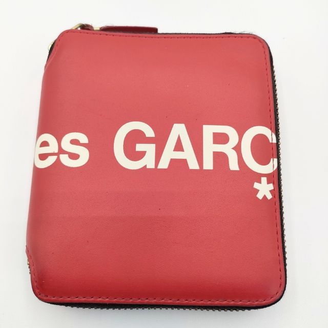 コムデギャルソン HUGE LOGO ラウンドジップウォレット COMME des GARCONS Huge-Logo 二つ折り ZIPウォレット レッド