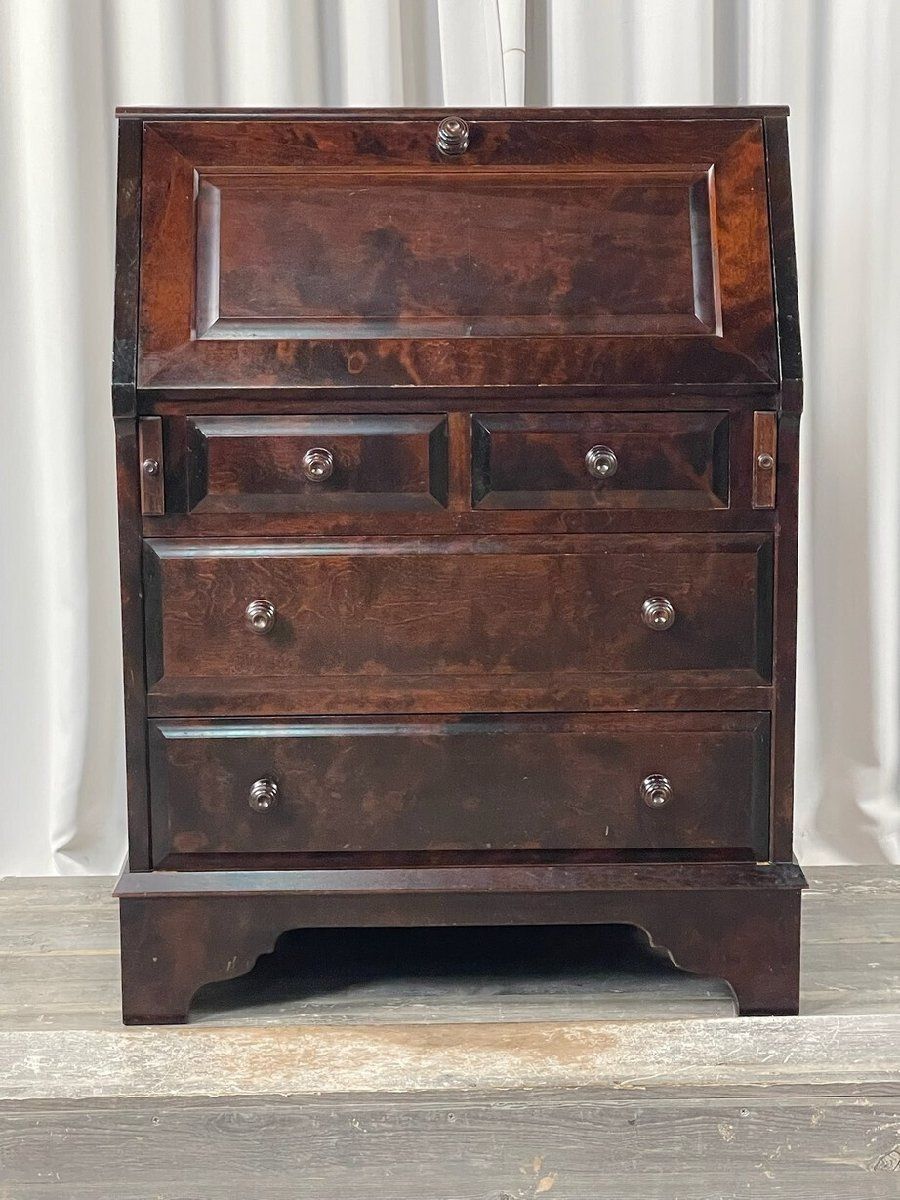 2839 北海道民芸 樺材 ライティングビューロー 机 収納 チェスト | 和モダン 和家具 クラシック | 神奈川県秦野市|A3