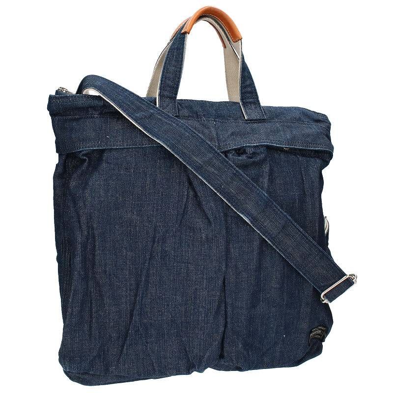 PORTER ヘルメットバッグ デニム 収納袋付き ポーター ヘルメットバッグ デニム2WAYショルダーバッグ メンズ