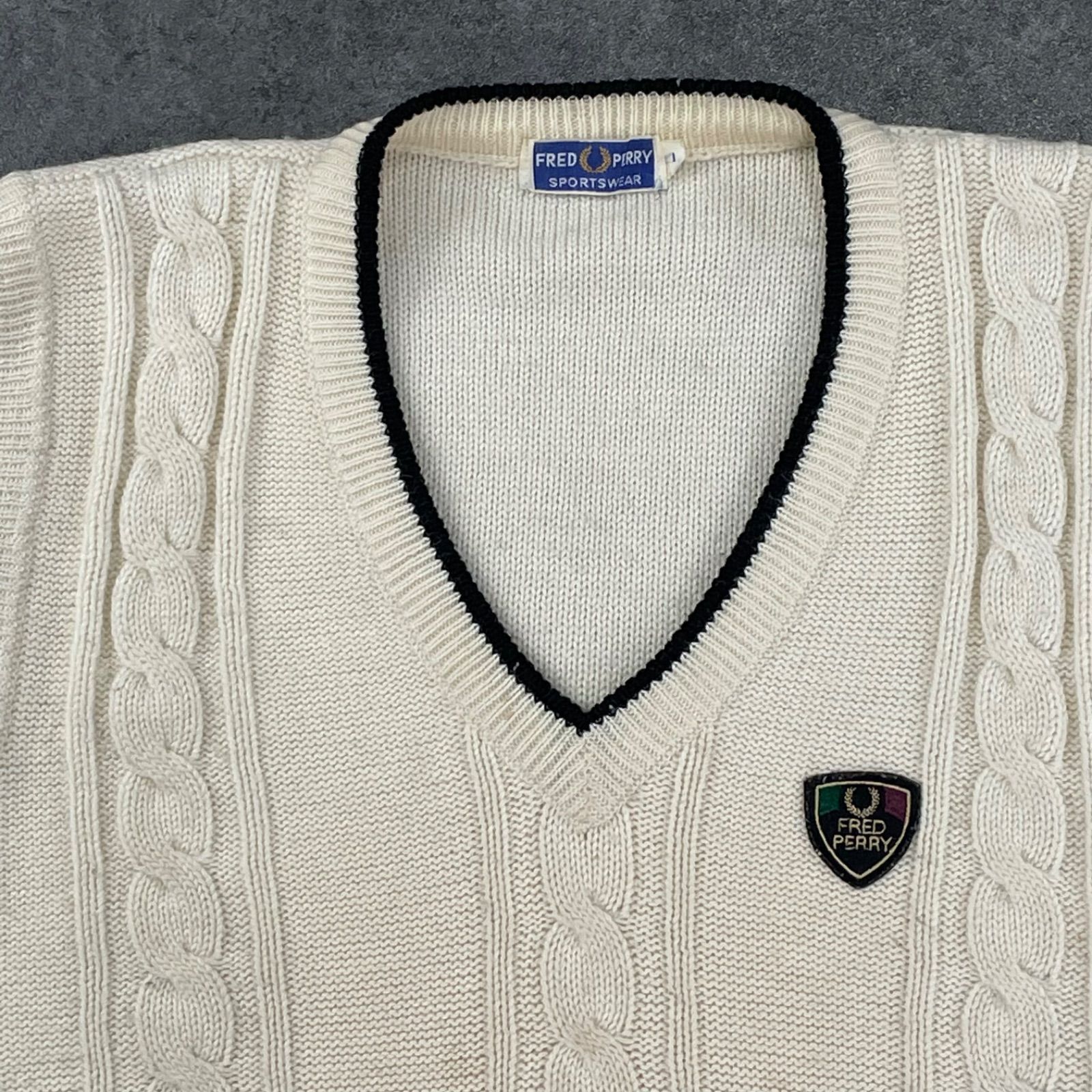 古着 フレッドペリー FRED PERRY Vネック ウールニットセーター メンズ 