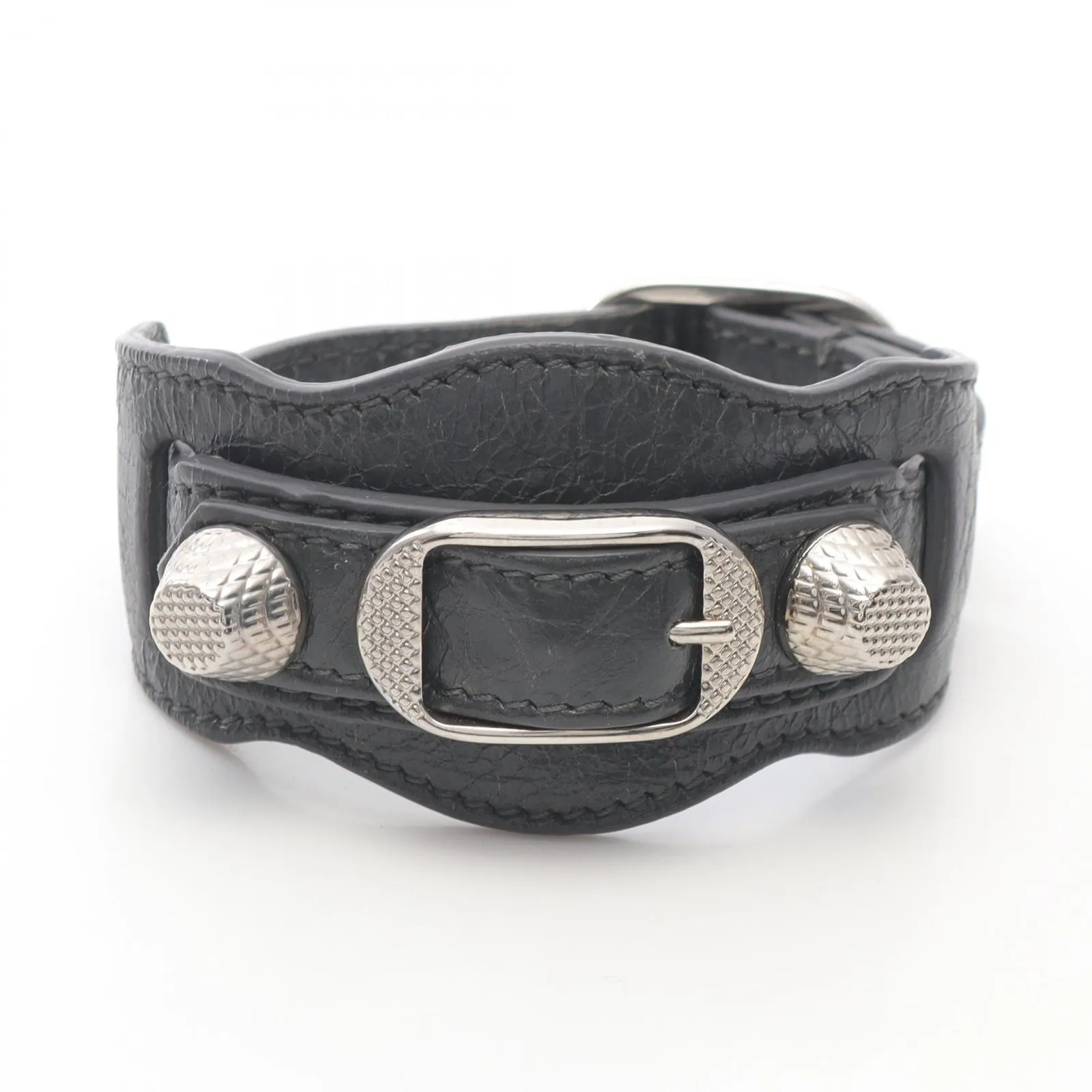 Balenciaga ブラックレザーバングル BALENCIAGA バレンシアガ バングル ブラック レザー【460