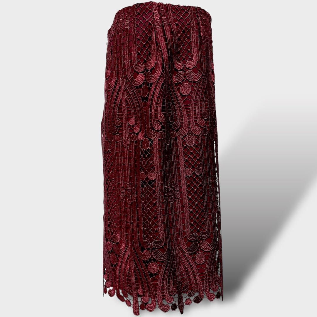 レーススカート バーガンディ