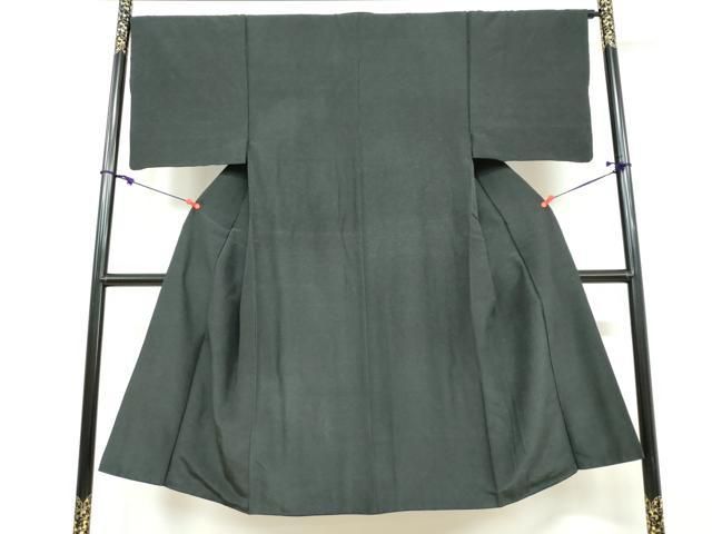 平和屋着物●男性 髭紬 色無地 百入茶色 正絹 DAAW5975ud