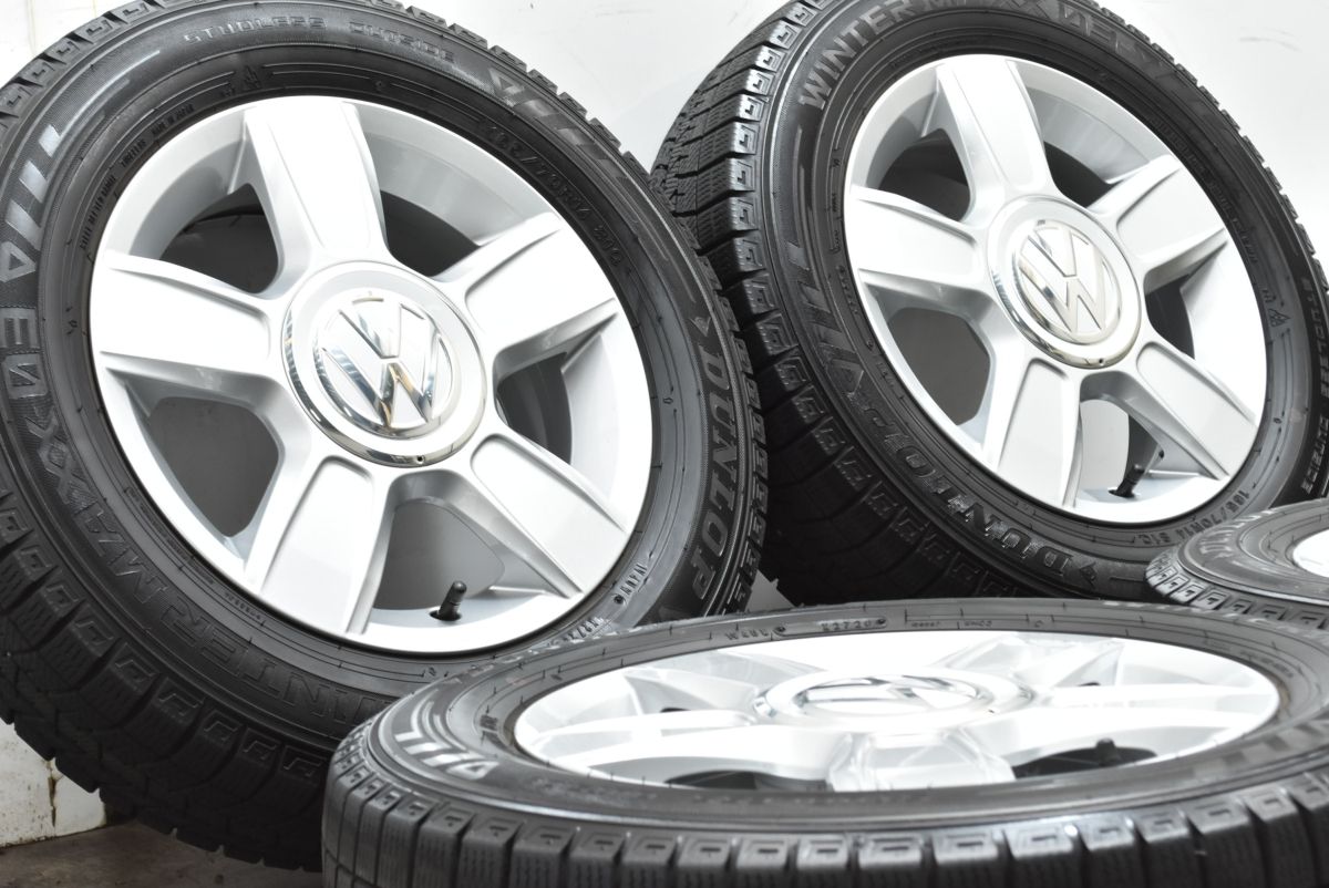 フォルクスワーゲン up! 純正 14in 5J 35 PCD100 ダンロップ ウインターマックス WM03 165|70R14 品番 1S0071494B アップ