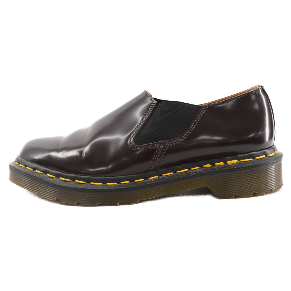 Dr.Martens (ドクターマーチン) ×COMME des GARCONS ADRIAN LOUIS GUSSET コムコム コムデギャルソン ルイスガゼット イエローステッチ レザースリッポン ブラウン 15170