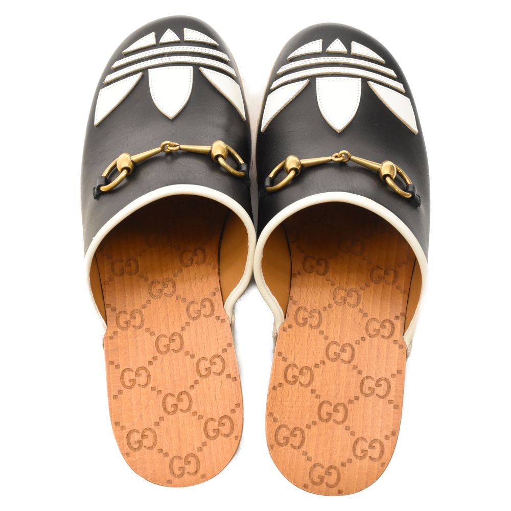 GUCCI (グッチ) ×adidas clog sandals クロッグ レザー フロントロゴ