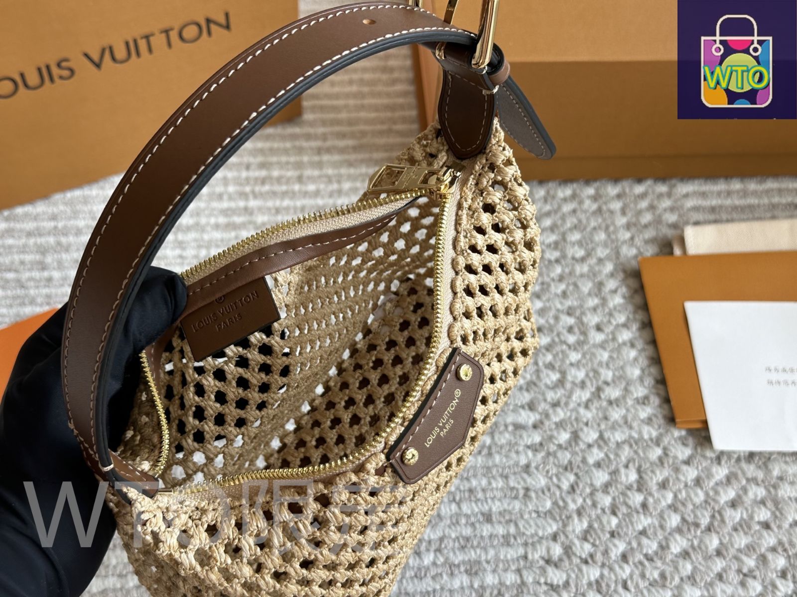 今日特価】LOUIS VUITTON ルイ・ヴィトン わら編みバッグ 箱付き