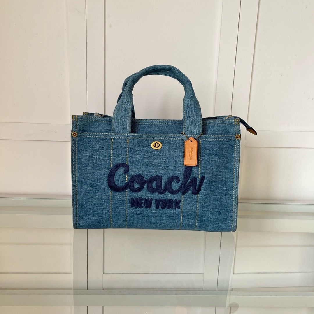 COACH CR657カーゴトート デニム ラージ トートバッグ - メルカリ 