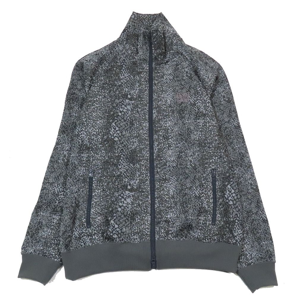 NEEDLES ニードルス JOURNAL STANDARD別注 パイソン柄 トラックジャケット ジャージ ブルゾン ワンポイント M グレー PU1580 メンズ 古着