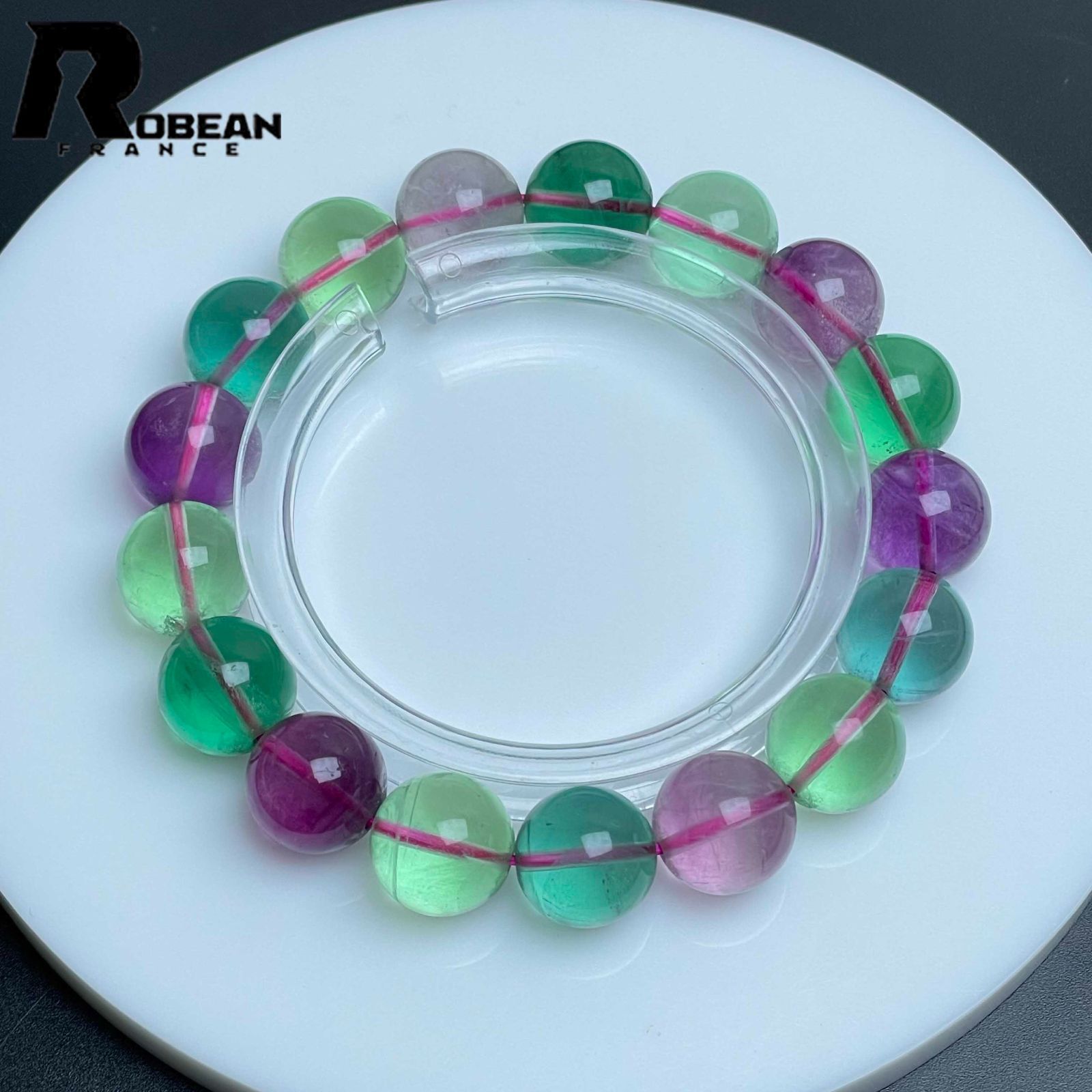 レア EU製 定価9万円ROBEAN・蛍石・フローライトブレスレット パワーストーン カラフル 綺麗 お守り 贈り物 ギフト プレゼント 12-12.2mm M1219785