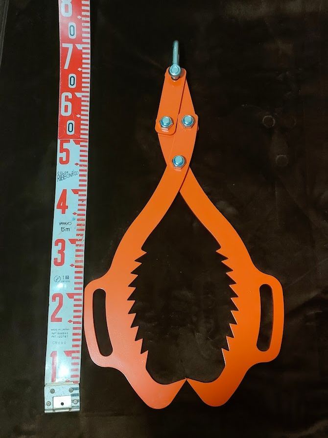 65cm 丸太トング ハンドル付 集材 ログ リフティング けん引 重機吊り上げ用トング 林業 薪 原木 林内作業