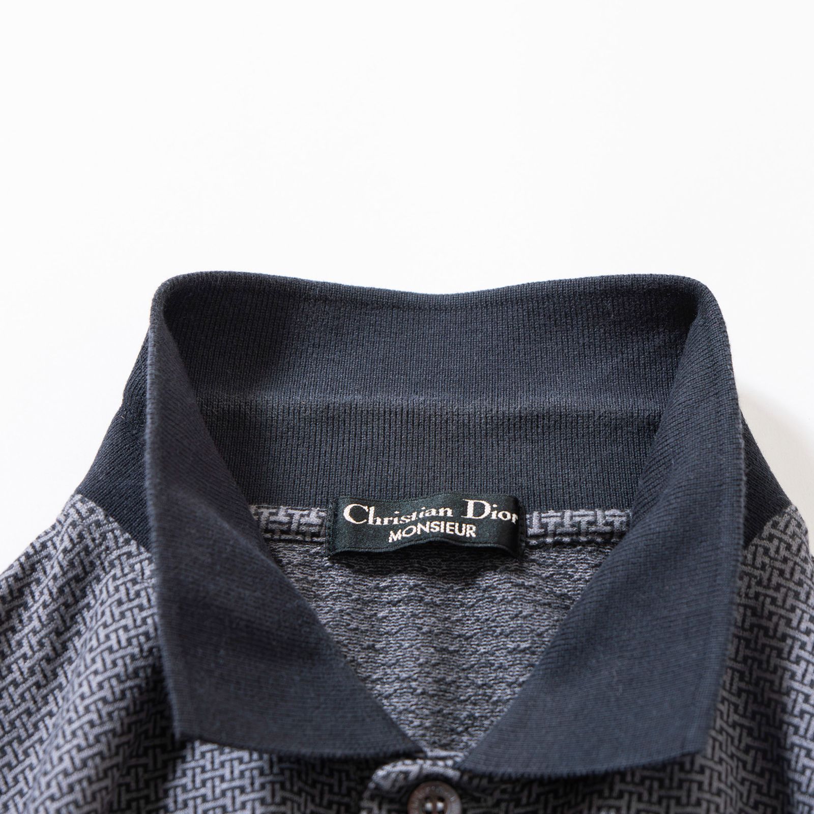 ディオール Christian Dior MONSIEUR 総柄ポロシャツ グレー