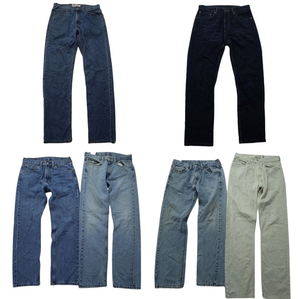 古着卸 まとめ売り リーバイス 505 ブルーデニム パンツ 6枚セット (メンズ 31 /32 ) インディゴブルー ホワイトデニム ライトブルーMW4848