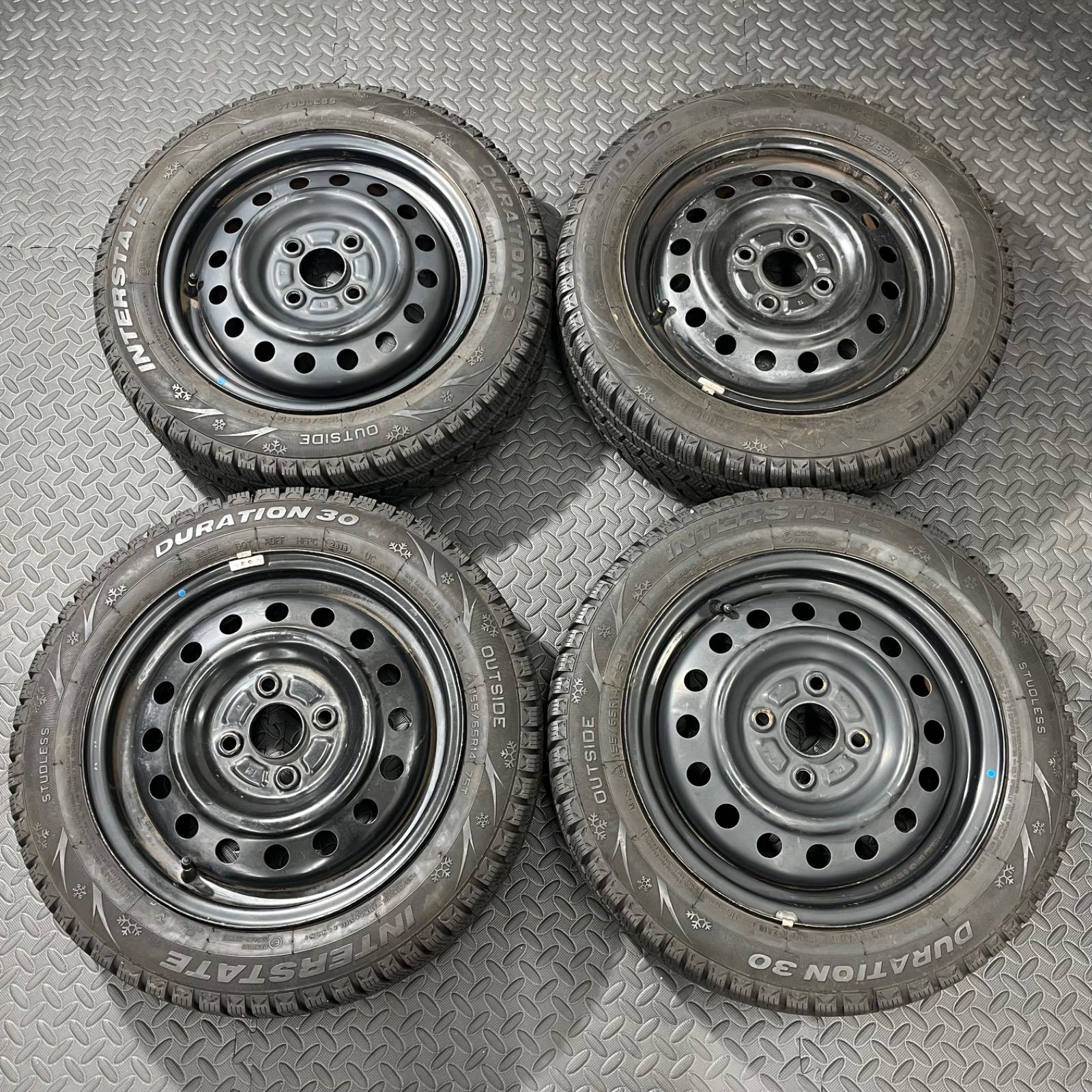 18年 155 65R14 インターステート デュレーション30 スズキ ワゴンR スペーシア スマイル スタッドレスタイヤ 1068Y