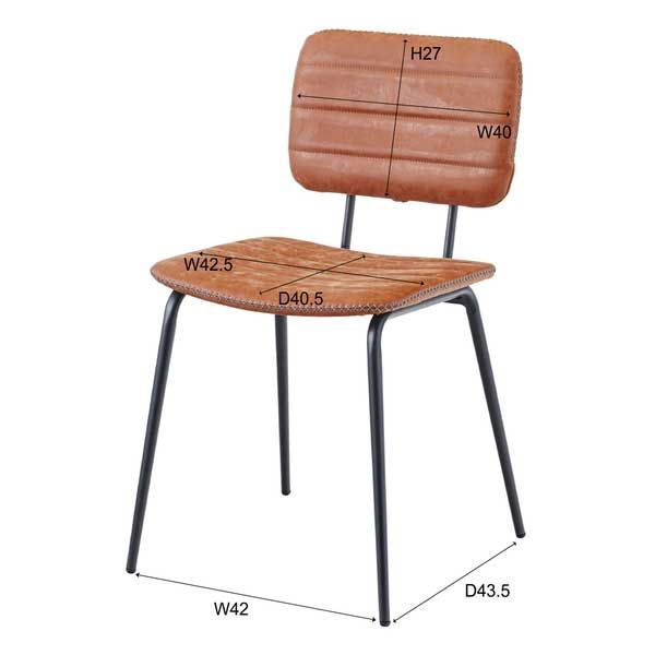 ２脚セット ソフトレザーのダイニングチェア W45.5×D51×H78×SH46cm No.10 ブラック