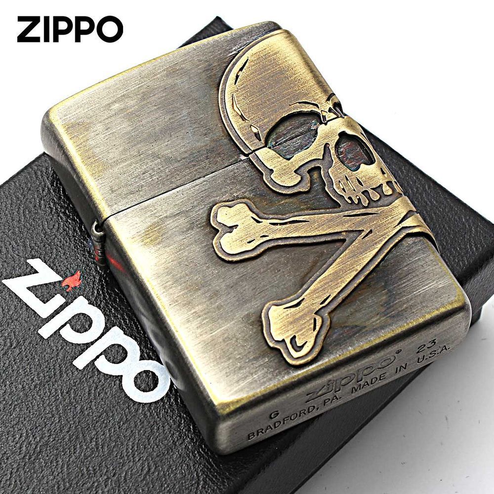ZIPPO(ジッポー) 2AB-SKULL スカル ドクロ 骸骨 アンティーク オイル