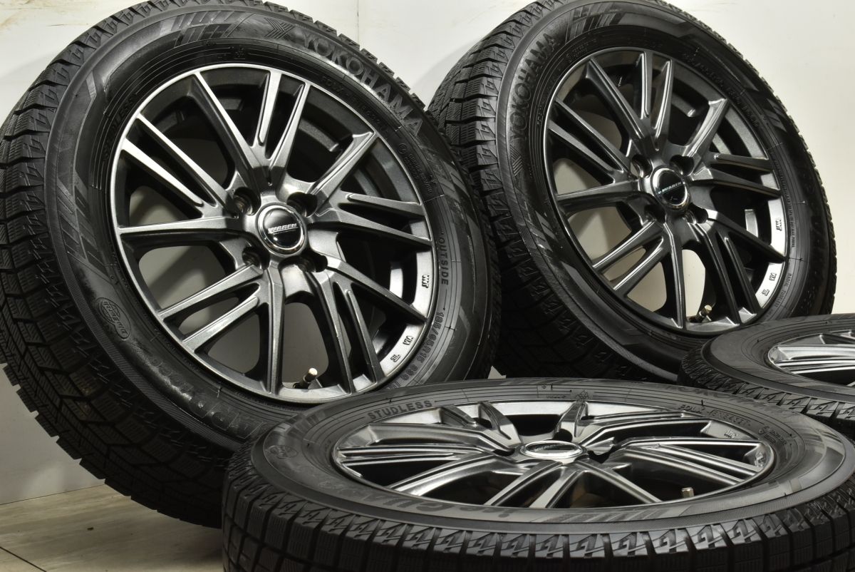 【バリ溝 美品】WAREN 15in 5.5J +43 PCD100 ヨコハマ アイスガード iG60 185/65R15 アクア フィールダー MAZDA2 デミオ ノート 送料無料