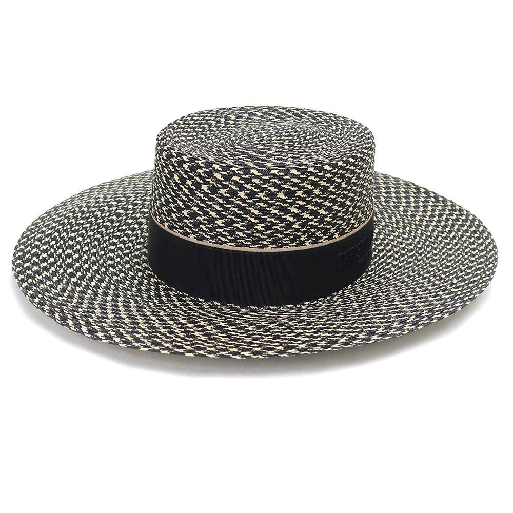クリスチャンディオール ODEO STRAW HAT オデオ ストロー ハット 帽子 57 レーヨン ポリエステル ブラック 黒 31STR967G140 Christian Dior