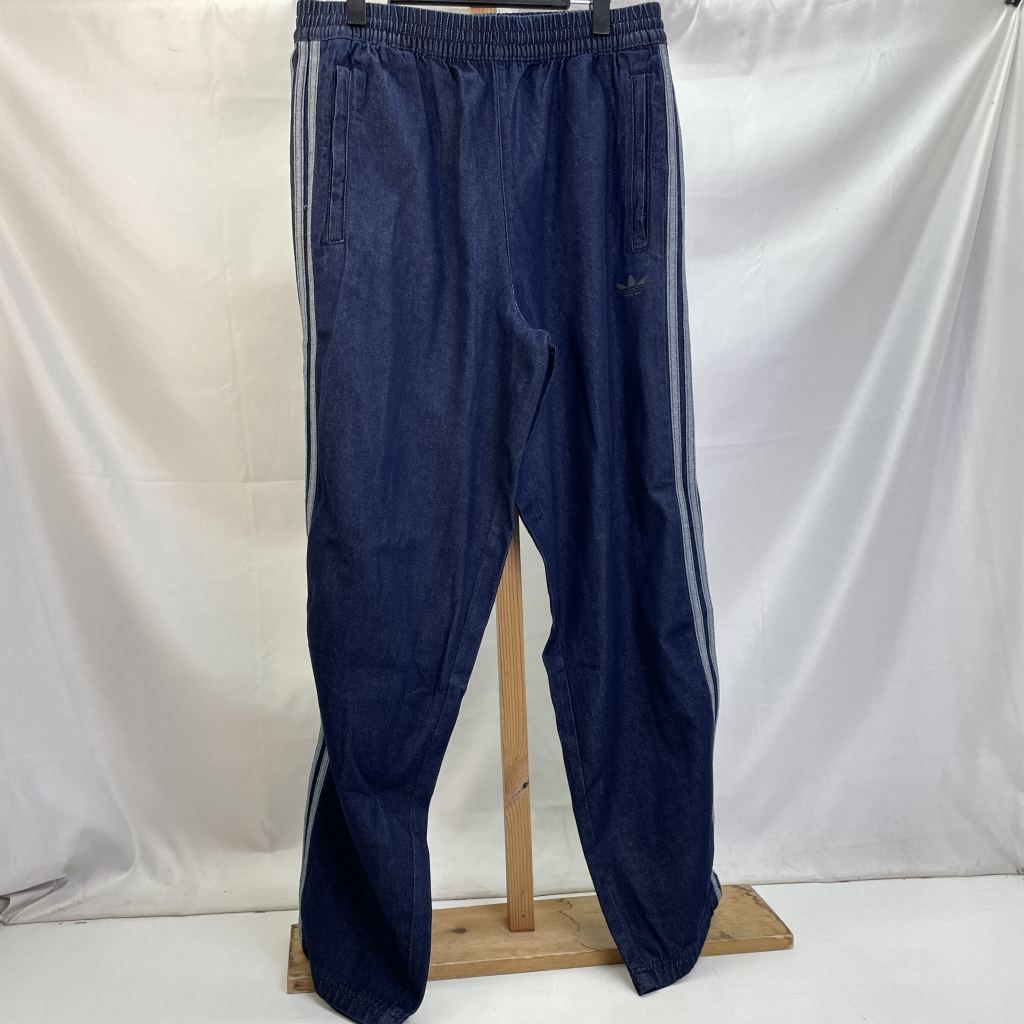 01w-5304 アディダスオリジナルス ADICOLOR LOOSE TRACKPANTS DENIM STONE アディカラー ルーズ トラック パンツ デニム ストーン タグ付き ブルー サイズXL コットン JX6459 品