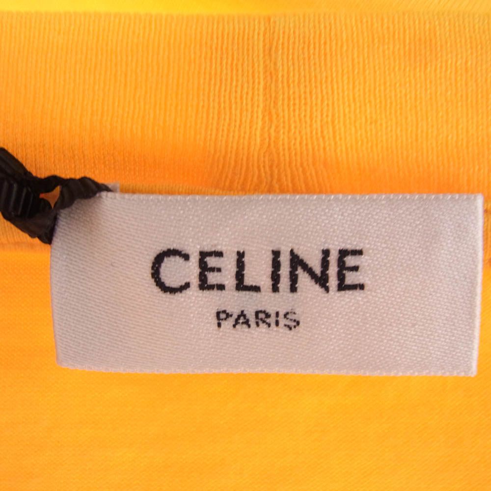 CELINE★コットンジャージー Tシャツ ロゴプリント入り イエロー CELINE セリーヌ コットン ジャージー ロゴ プリント ルーズ T