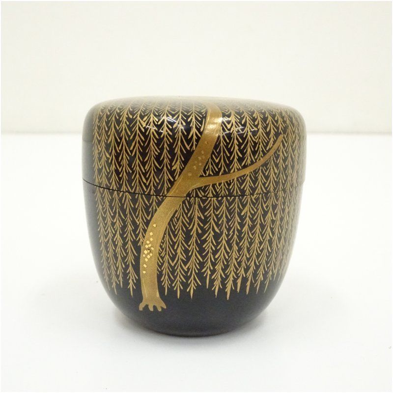茶道　大棗　柳蒔絵 茶道 大棗 柳蒔絵