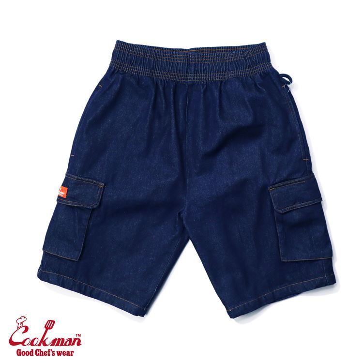 COOKMAN（クックマン）カーゴショーツ デニムネイビー Chef Pants Short Cargo Denim Navy 231-11933