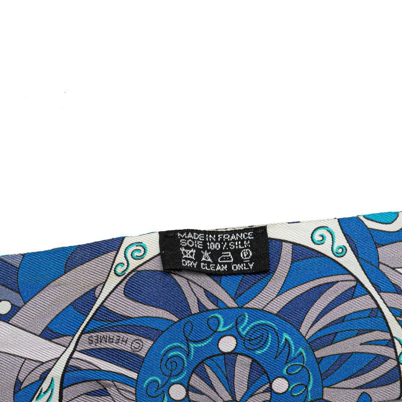 【美品】HERMES エルメス ツイリー ブルー HERMES(エルメス) ツイリー レクレアポア スカーフ ブルー シルク