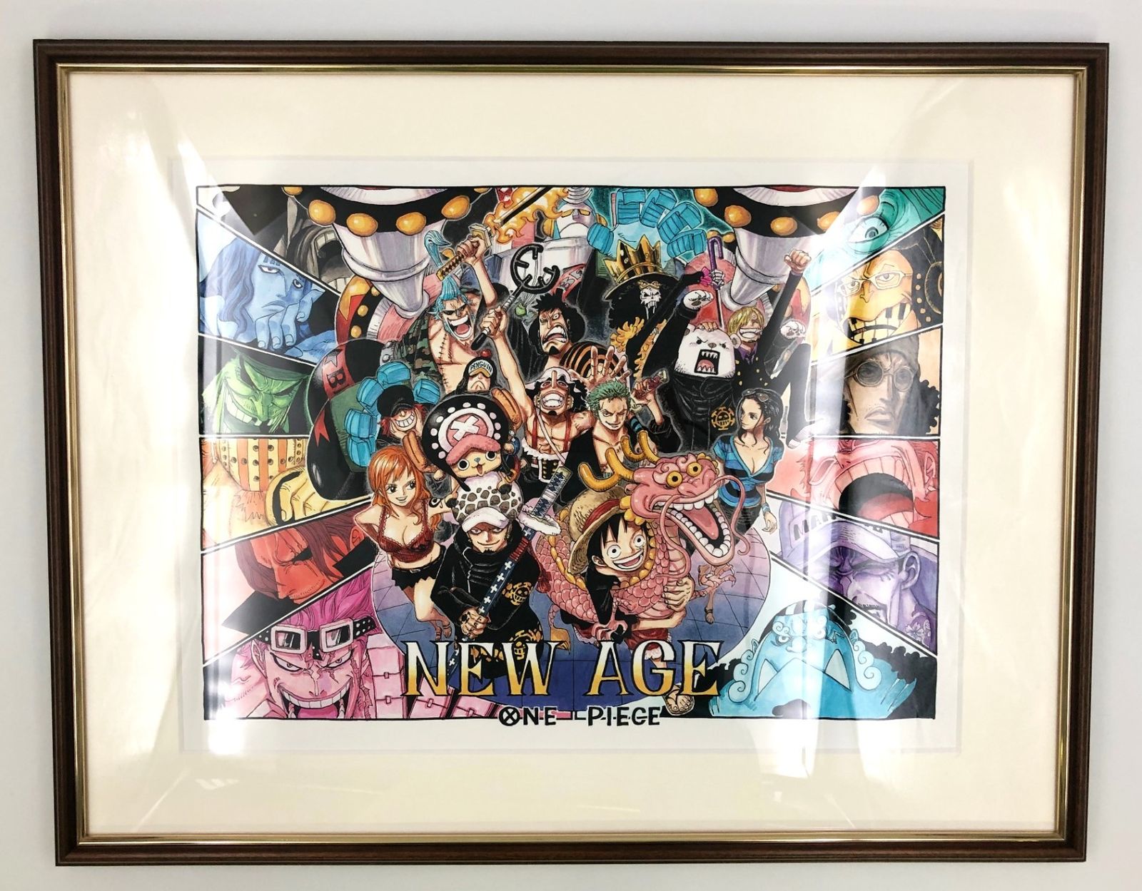 ♪ ONE PIECE ワンピース ジャンプフェスタ2014 高精細複製原画 NEW AGE 額装付き 120