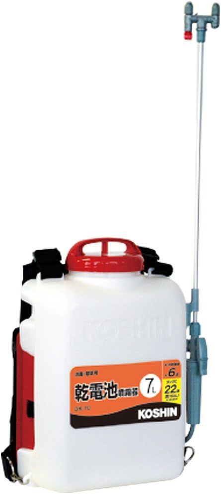 工進(KOSHIN) 背負い式 乾電池 噴霧器 タンク 7L 消毒名人 DK-7D 単一型 乾電池 6本使用(別売) ダイヤフラム ポンプ 消毒 防除 除草 静音 簡単 家庭