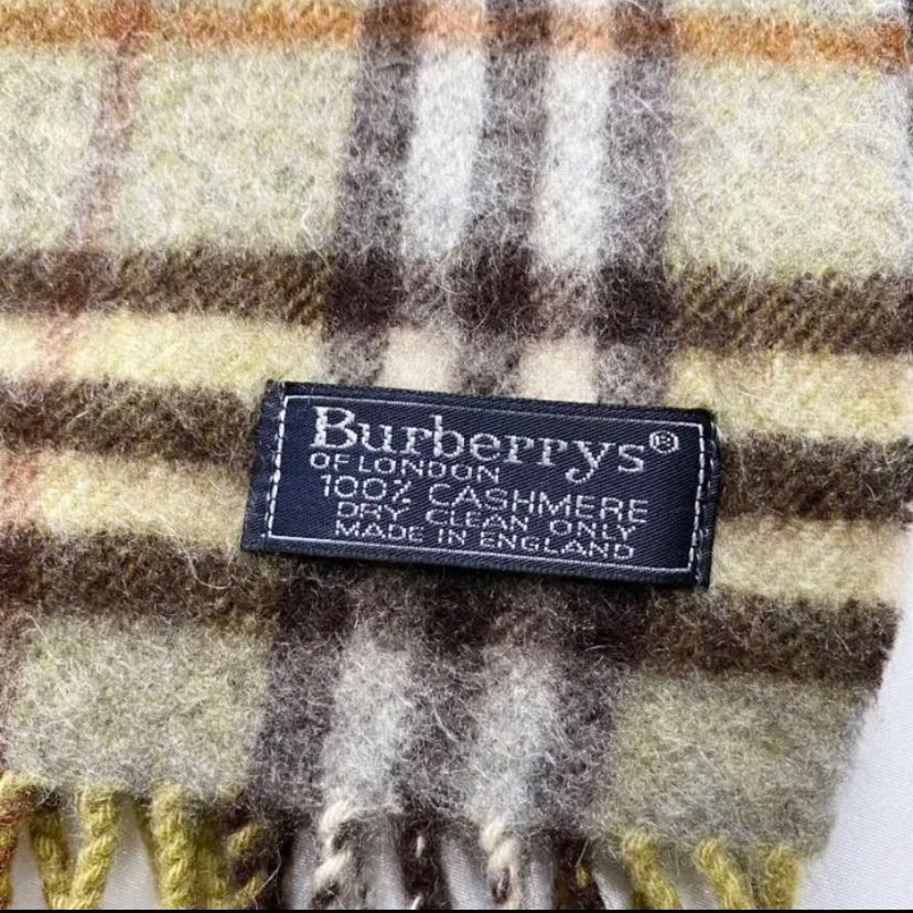 美品 BURBERRY バーバリーカシミヤマフラー