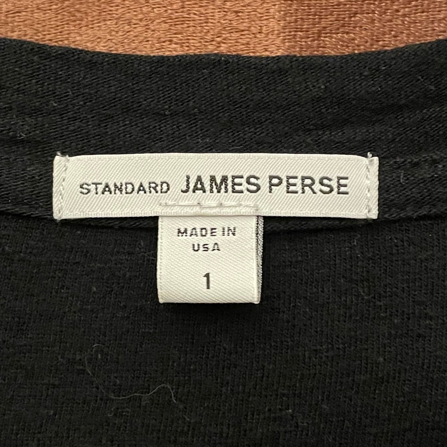 【TOMORROWLAND 取り扱い】MADE IN USA製 STANDARD JAMES PERSE 半袖クルーネックTシャツ ブラック 1サイズ