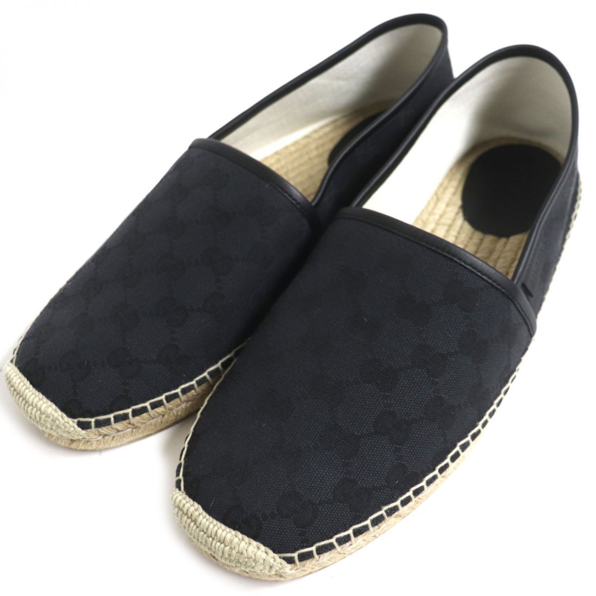 未使用品▽GUCCI グッチ 466903 GGキャンバス×レザー エスパドリーユ 