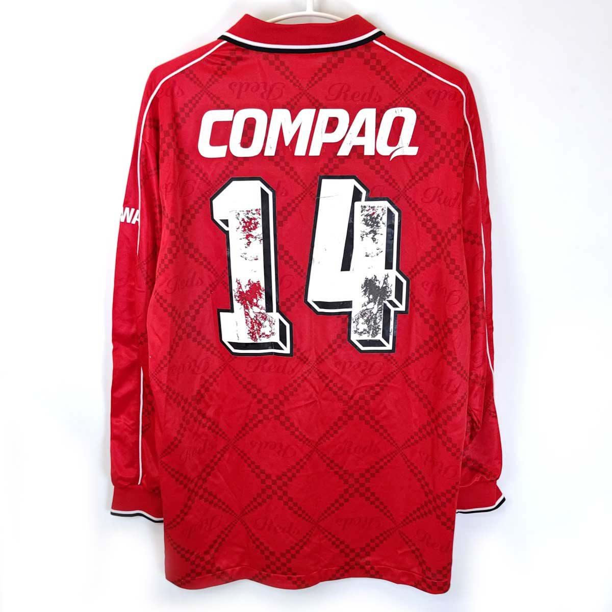 プーマ 浦和レッズ 1998 ホーム ユニフォーム 長袖 ＃14 礒貝洋光 XO PUMA 2002 FIFAワールドカップ 招致活動 ワッペン付き サッカー Jリーグ