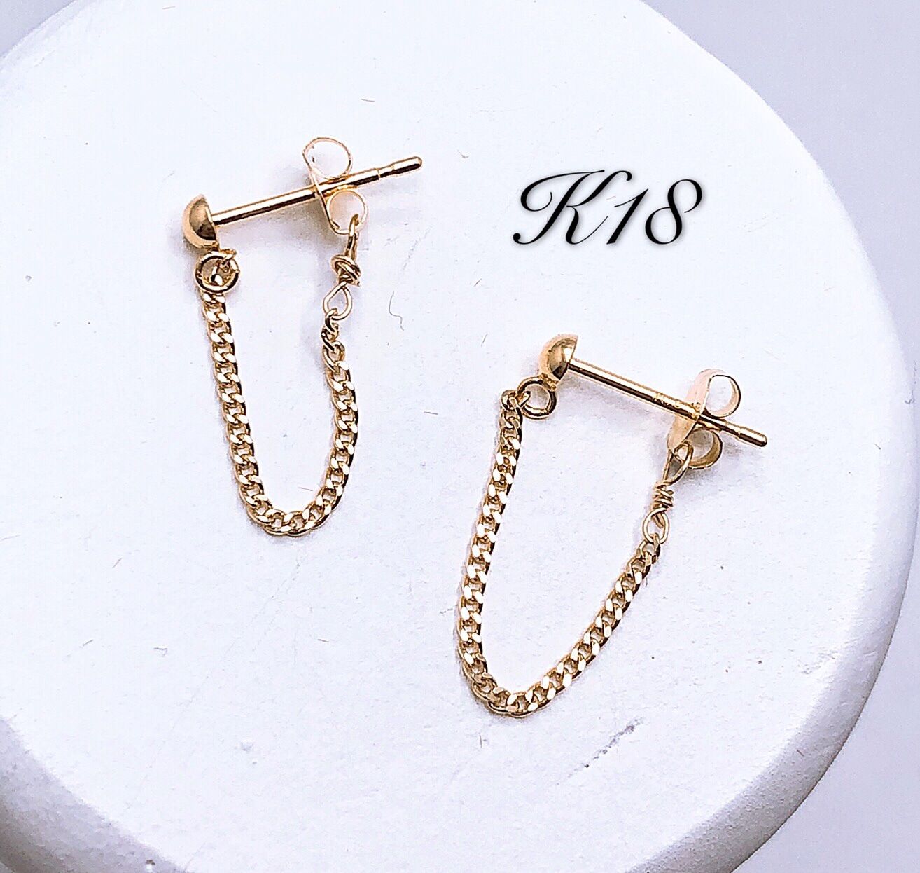 K18 18金 喜平1mm チェーンピアス 【公式通販】