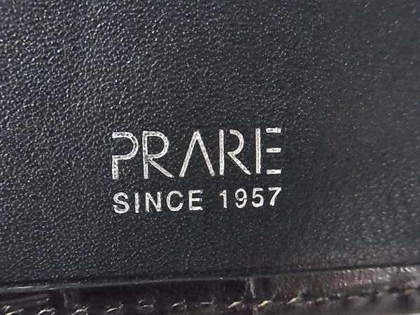 □新品□未使用□ PRARE プレリー クロコダイル型押しレザー 二つ折り