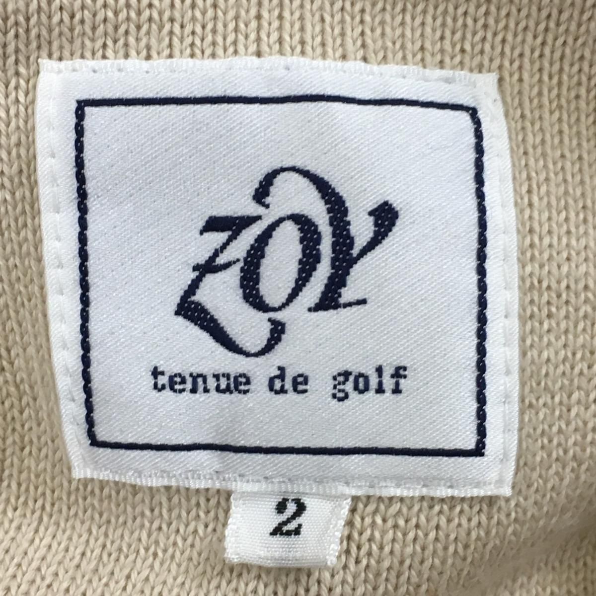 新品タグ付き　ゾーイ　ＺOＹ ゴルフウェア　ベスト 美品】ゾーイ ニットベスト ベージュ×ネイビー Vネック 綿100