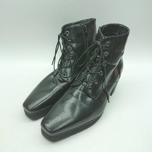 □ ⊇ CLEL クレイル ハイソールデザイン ミドル ヒールブーツ サイズM