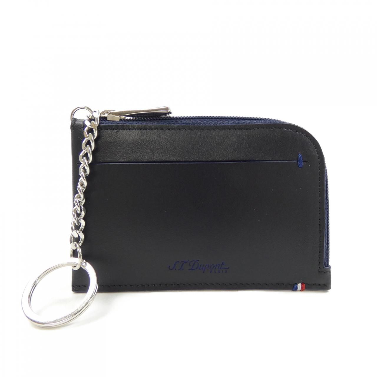 S.T.DUPONT COIN CASE ST Dupont Line D 4 Credit Card Black Leather ID Wallet  with