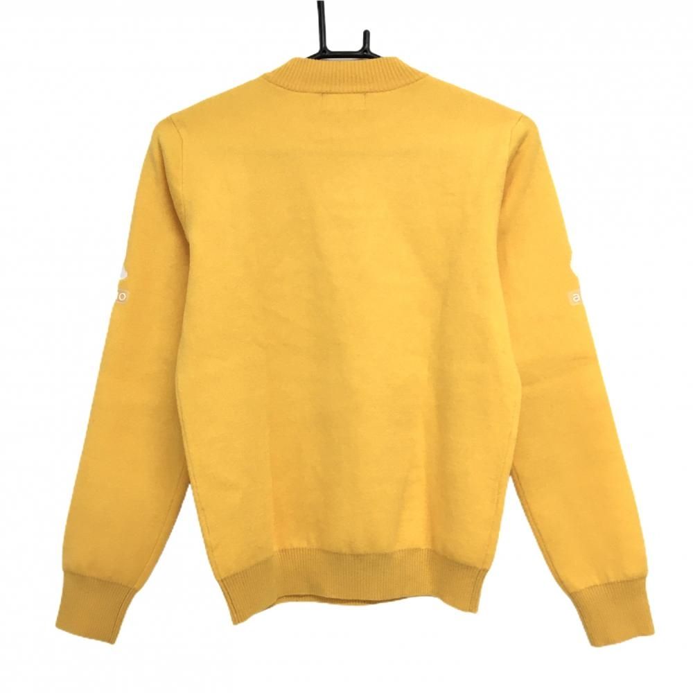 ハイネックセーター オレンジ×白