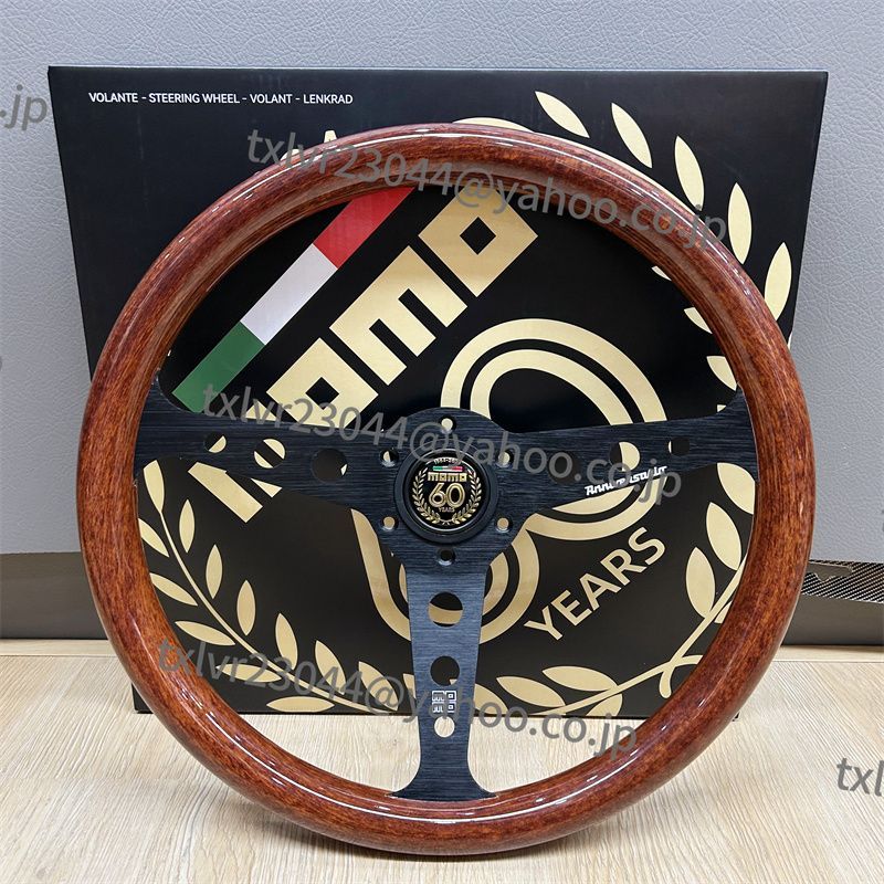 MOMOステアリング ウッド調 60周年記念 ANNIVERSARY 競技用改装ハンドルホイール 350mm 14インチ 0100